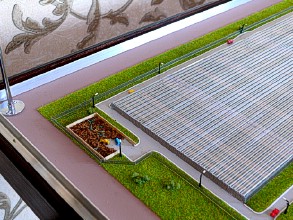 The maquette of the greenhouse complex Agropark