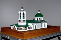 
The scale model of the temple is on the Sparrow hills. The historical center of Moscow